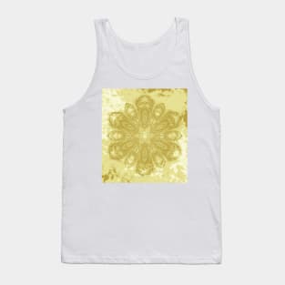 Gold lace textured mandala Tank Top